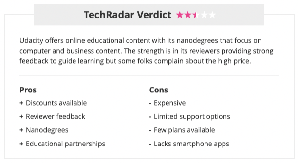 TechRadar Udacity Review